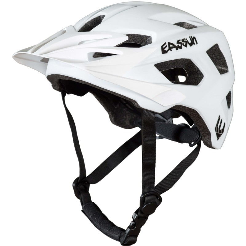 Bonaigua EASSUN MTB-Helm mit Visier, sehr Leicht und Belüftet, Weiß