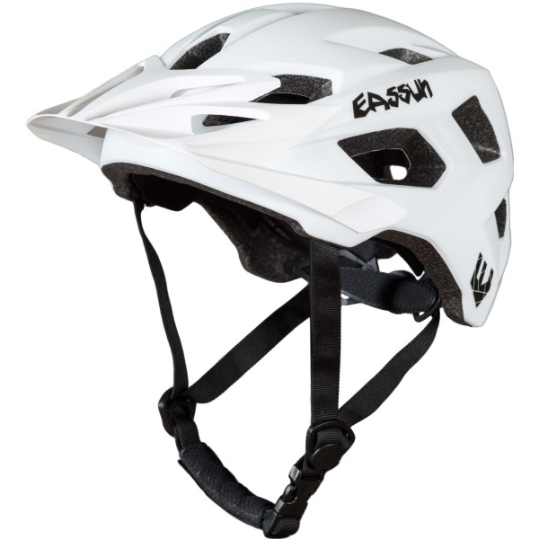 Bonaigua EASSUN MTB-Helm mit Visier, sehr Leicht und Belüftet, Weiß