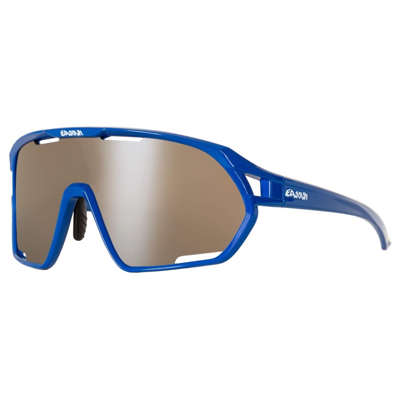 Cycling Sunglasses Paradiso EASSUN, CAT 3 Solar Lens with Blue Frame and Silver Lens