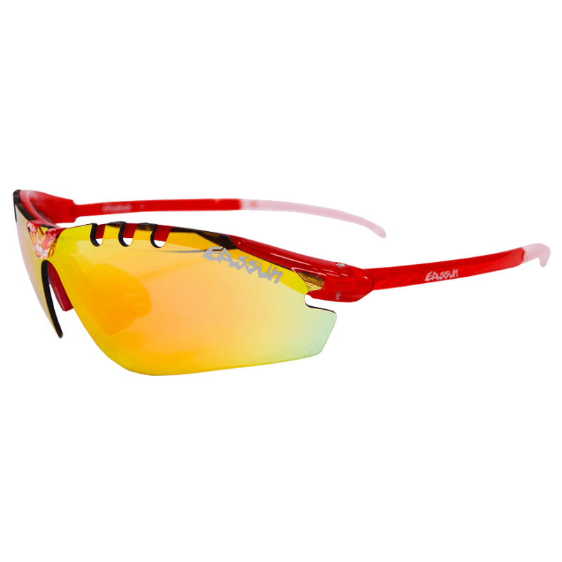 Gafas de Running X-Light Sport EASSUN, Solares CAT 3 con Montura Rojo Claro  y Cristales REVO Rojos
