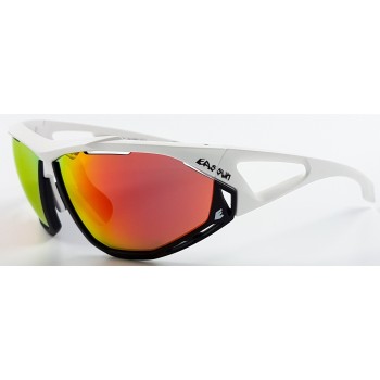 Gafas de Mountain Bike Epic EASSUN, Solares CAT 3 con Cristales REVO Rojos y Montura Blanca y Negra