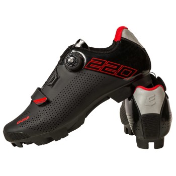 Black and Red 220 EASSUN MTB Cycling Shoes, Adjustable and Slip-Resistant with Side Ventilation, Size 43