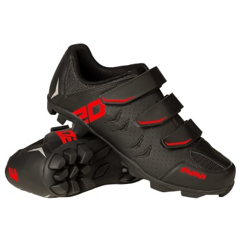 Black and Red 020 EASSUN MTB Cycling Shoes, Adjustable and Slip-Resistant with Side Ventilation, Size 43