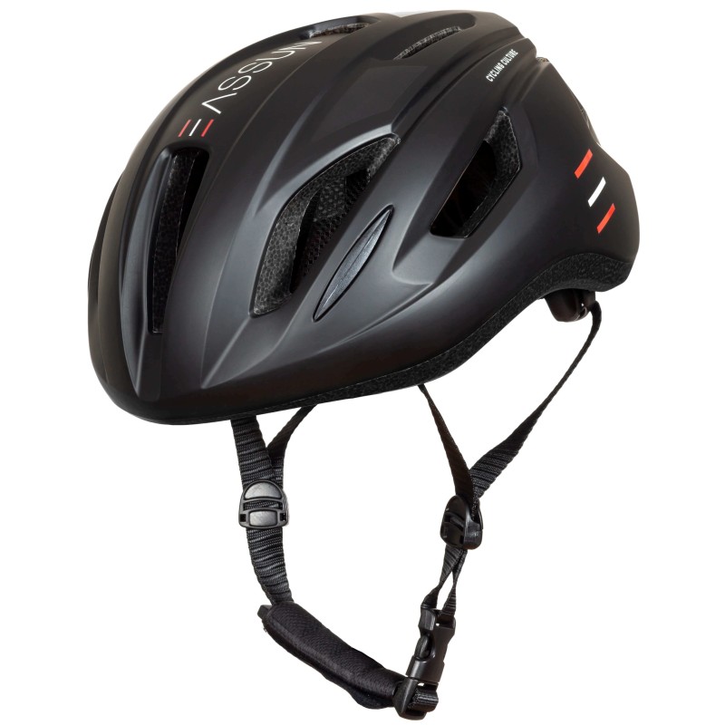 Frontal View of EASSUN Gran Fondo Cycling Helmet, Lightweight and Ventilated, Matt Black