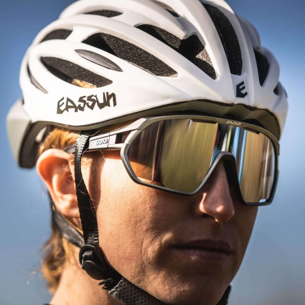 Lunettes de Soleil de Cyclisme Paradiso EASSUN, CAT 3, Oculaire Argentée et Monture Noire