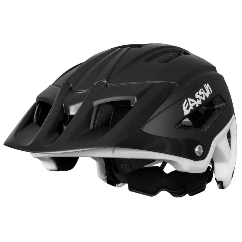 Tuca EASSUN Enduro MTB-Helm mit Visier, sehr Leicht und Belüftbar, Schwarz