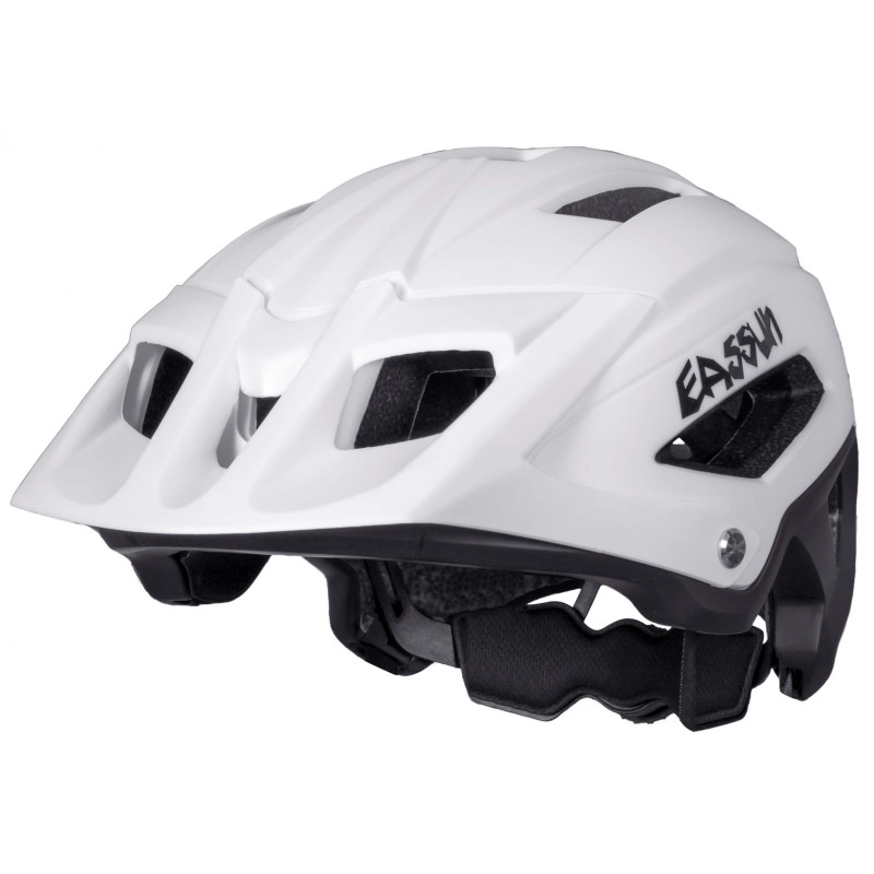 Tuca EASSUN Enduro MTB-Helm mit Visier, sehr Leicht und Belüftbar, Schwarz