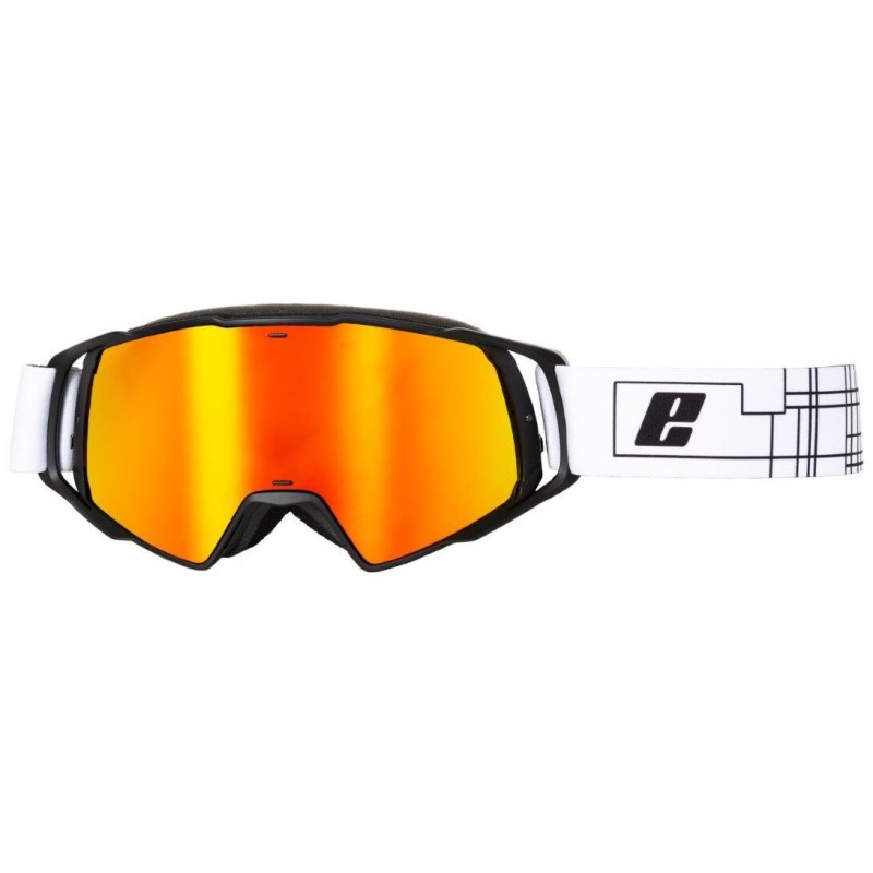 Adult Ski/Snow Goggles Wolf EASSUN, Solar CAT 2 or 3 and Anti-Fogging, Shiny White Frame and Gold Lens