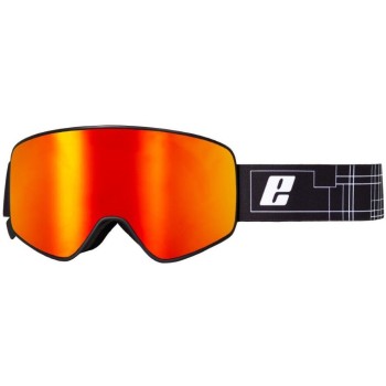 Adult Ski/Snow Goggles Magnetic EASSUN, CAT 3 Red Fire Solar and Black Frame with Interchangeable Lens