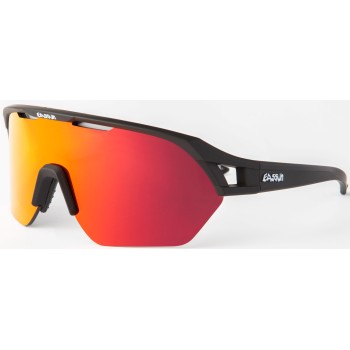 Glen EASSUN Radfahr- und Laufbrille, Sonnenbrille CAT 3, Rutschfest und Verstellbar mit Schwarzer Rahmen und Rote Linse