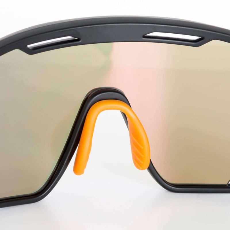 Paradiso EASSUN Golfbrille, Sonnenbrille CAT 3, Rutschfest und Verstellbar mit Belüftungssystem, Schwarz und Rot