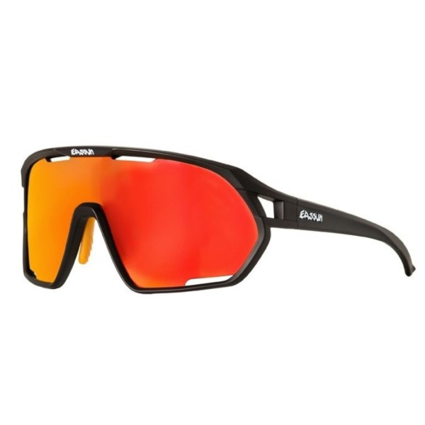 Golf Sunglasses Paradiso EASSUN, CAT 2 Solar Lens with Matte Black Frame and Red REVO Lens