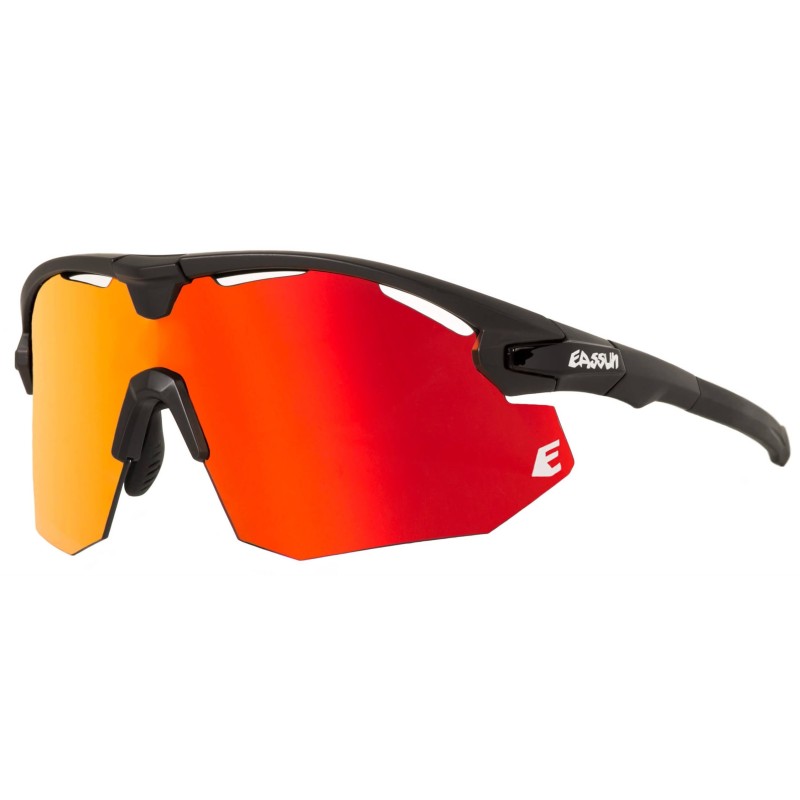 Lunettes de Soleil de Golf Giant EASSUN, CAT 2, Oculaire Bleu REVO et Monture Noire Brillante