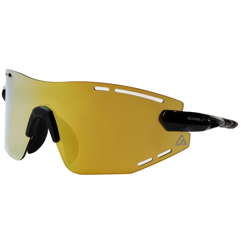 Laufbrille Armour EASSUN, CAT 3 Sonnenschutz, Verstellbar und Leicht, Schwarz und Gold