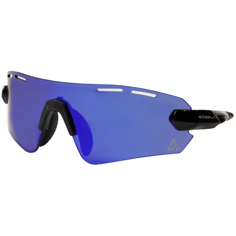 Lunettes de Soleil de Running Marathon EASSUN, CAT 3, Ajustables et Légères avec Système de Ventilation, Noiree et Bleu