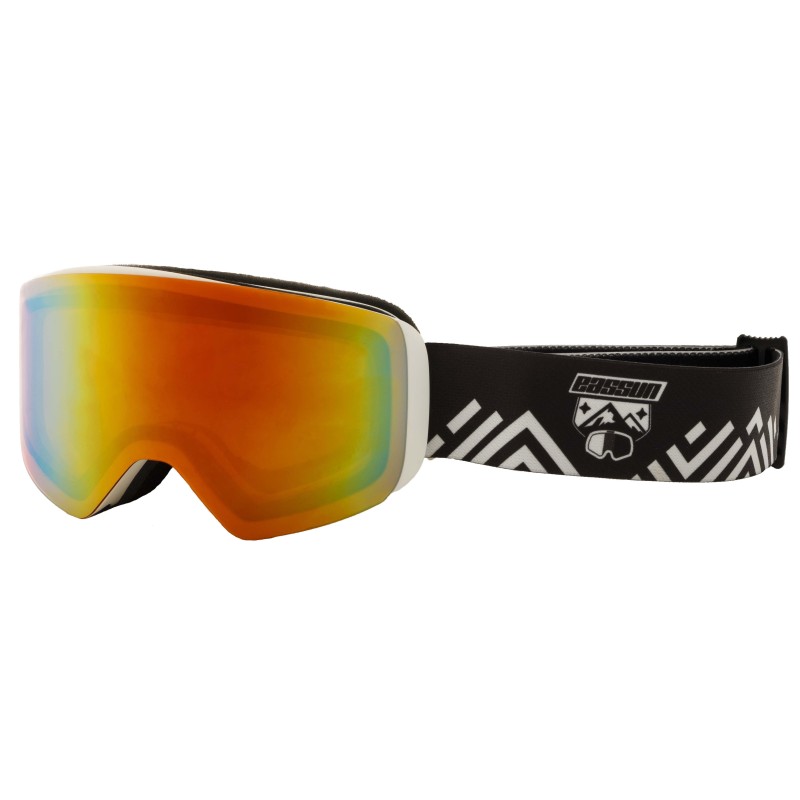 Masque de Ski/Snowboard Pour Enfants Molina EASSUN, Solaire CAT 3, Monture Blanche et Verres Rouges REVO