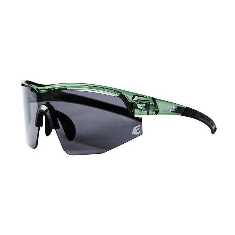 Gafas de Sol Deportivas de Running Sprint EASSUN con Lente Gris Humo y Solar CAT 3, Montura Verde Claro y Ajustable