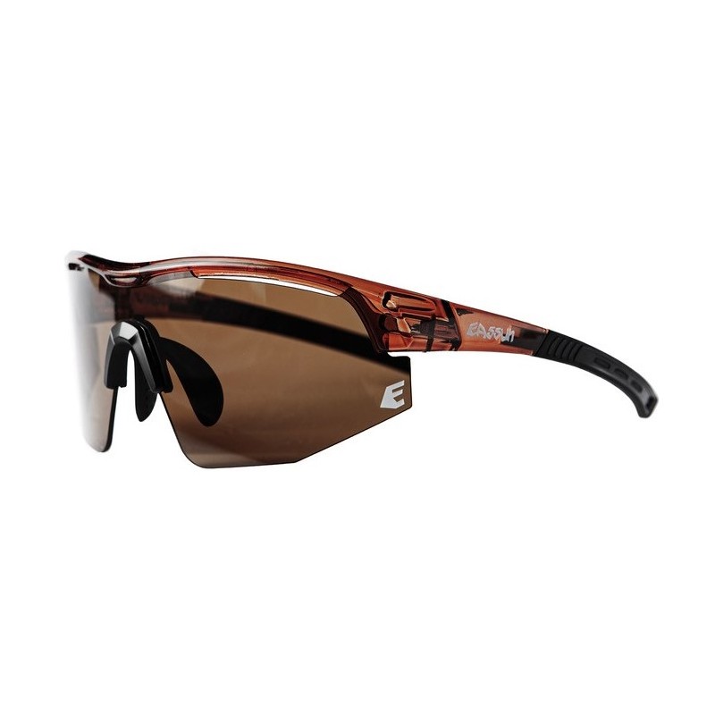 Gafas de Sol Deportivas de Running Sprint EASSUN con Lente Marrón y Solar CAT 3, Montura Marrón Claro y Ajustable
