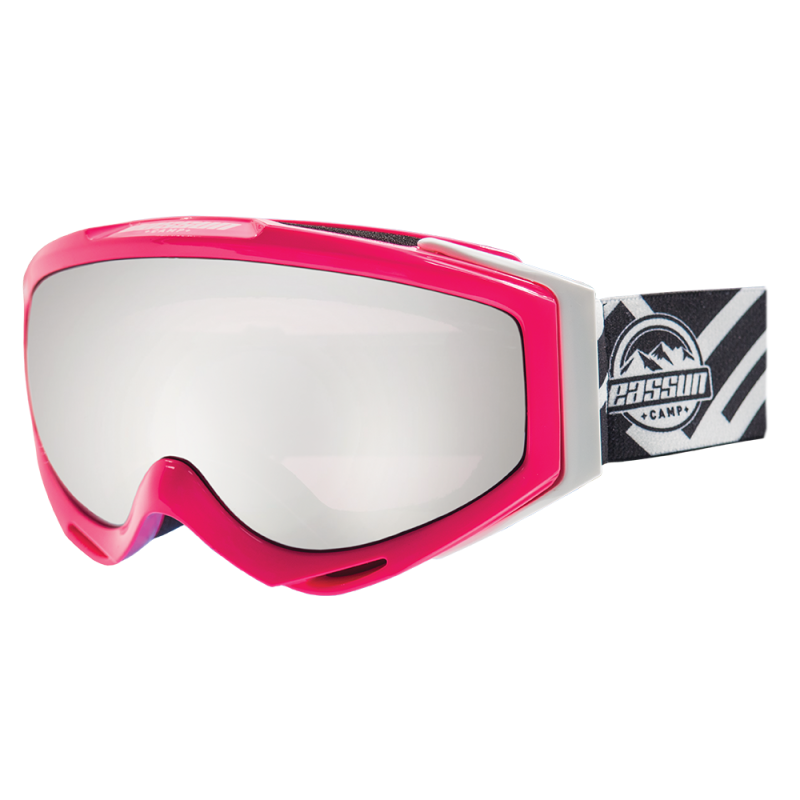 Masque de Ski et Snowboard pour Enfants Camp EASSUN, Solar CAT 3 et Ajustable, Argentée et Noire Monture