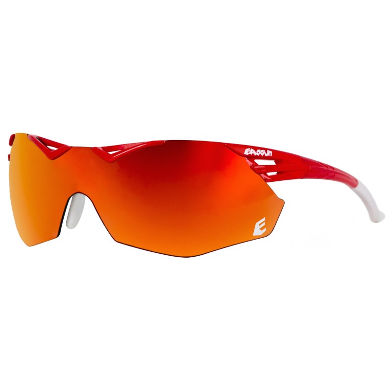 Avalon EASSUN Running Sunglasses, CAT 3 Solar Lens with White Frame and Red Fire Lens