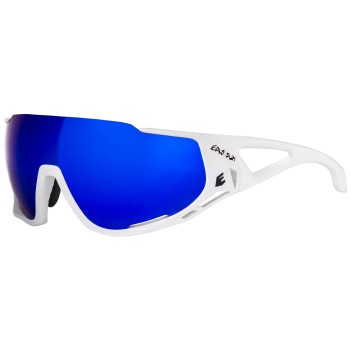 Gafas de Ciclismo Mortirolo EASSUN, Solares CAT 2 con Cristal REVO Azul y Montura Blanca
