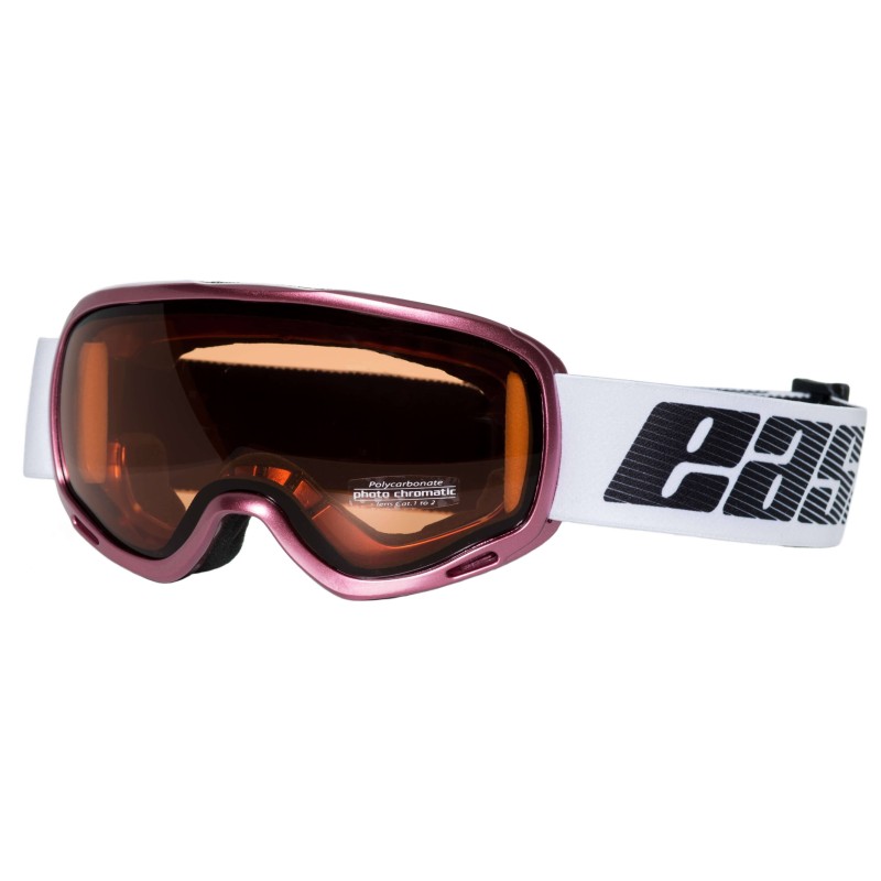 Kids' Ski/Snow Goggles, Photochromic and Lightweight with Metallic Pink Frame