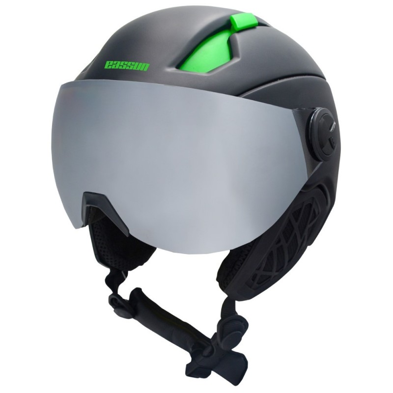 Adult Ski/Snow Helmet Powder Visor EASSUN, Matt Blue, Very Lightweight and Durable with CAT 3 Sun Visor and Ventilation System