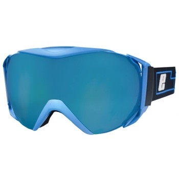 Adult Ski/Snow Goggles Piton EASSUN, Blue Mirrored and Silver and Solar CAT 2 Lens  with Matt Blue Frame