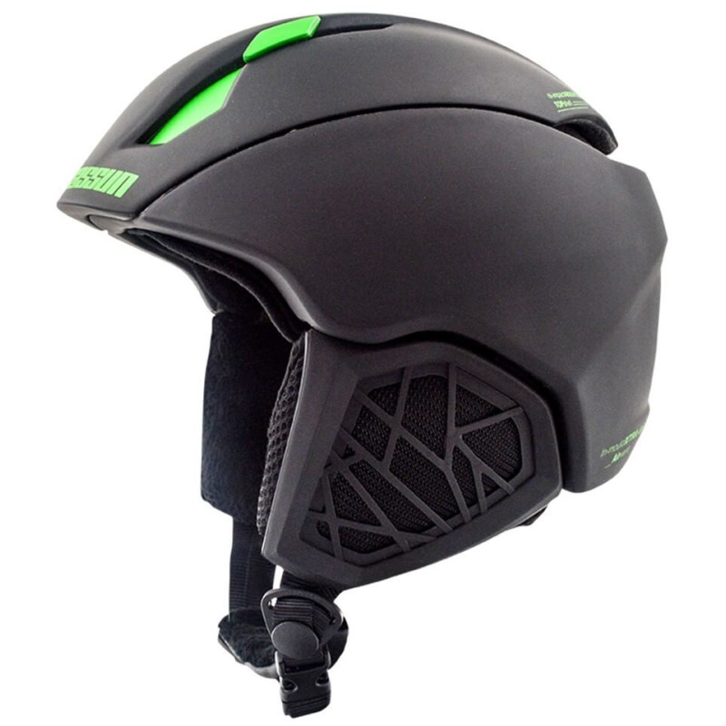 Adult Ski/Snow Helmet Powder EASSUN, Black and Green, Very Light and Durable with Ventilation System