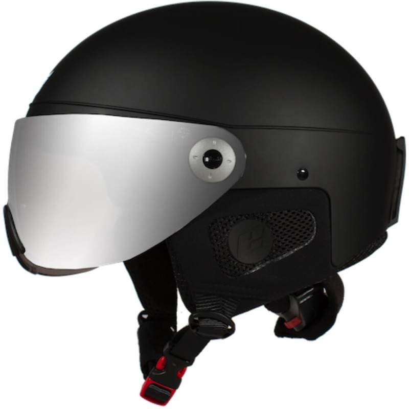 Adult Ski/Snow Helmet Basic 6 Visor EASSUN, Matt Black, Adjustable with Sun Shield CAT 3