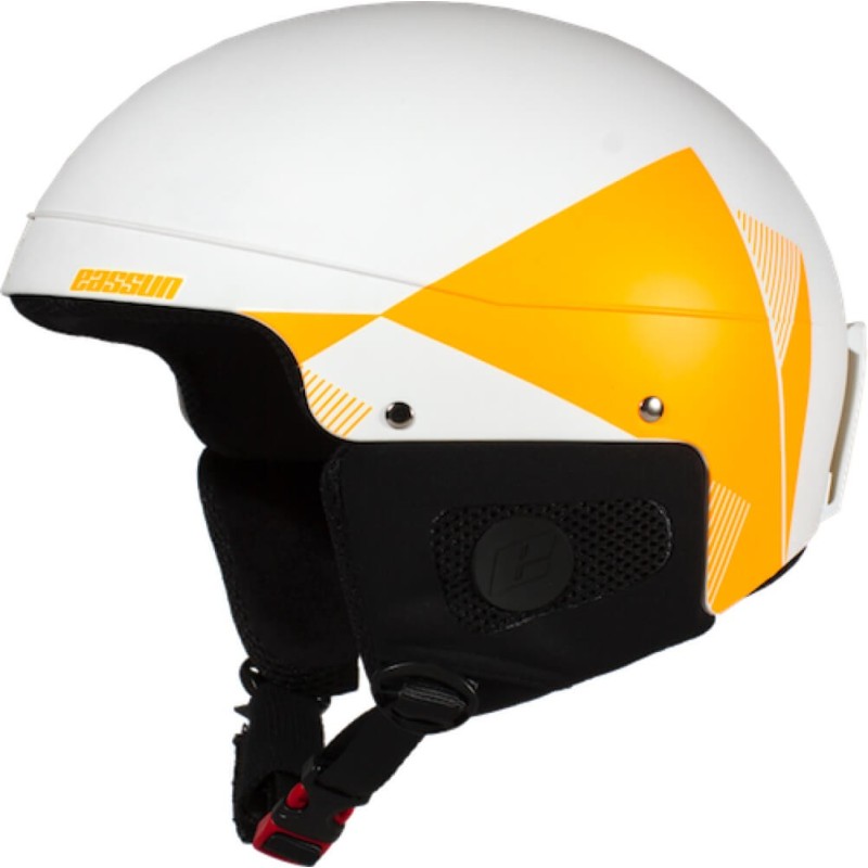 Casque de Ski/Snow pour Adulte Logo V EASSUN, Unisexe et Confortable, Blanc et Orange